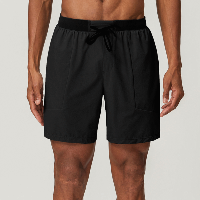 Men’s Lightweight Casual Shorts – Elastic Drawstring Waist & Pocket Design